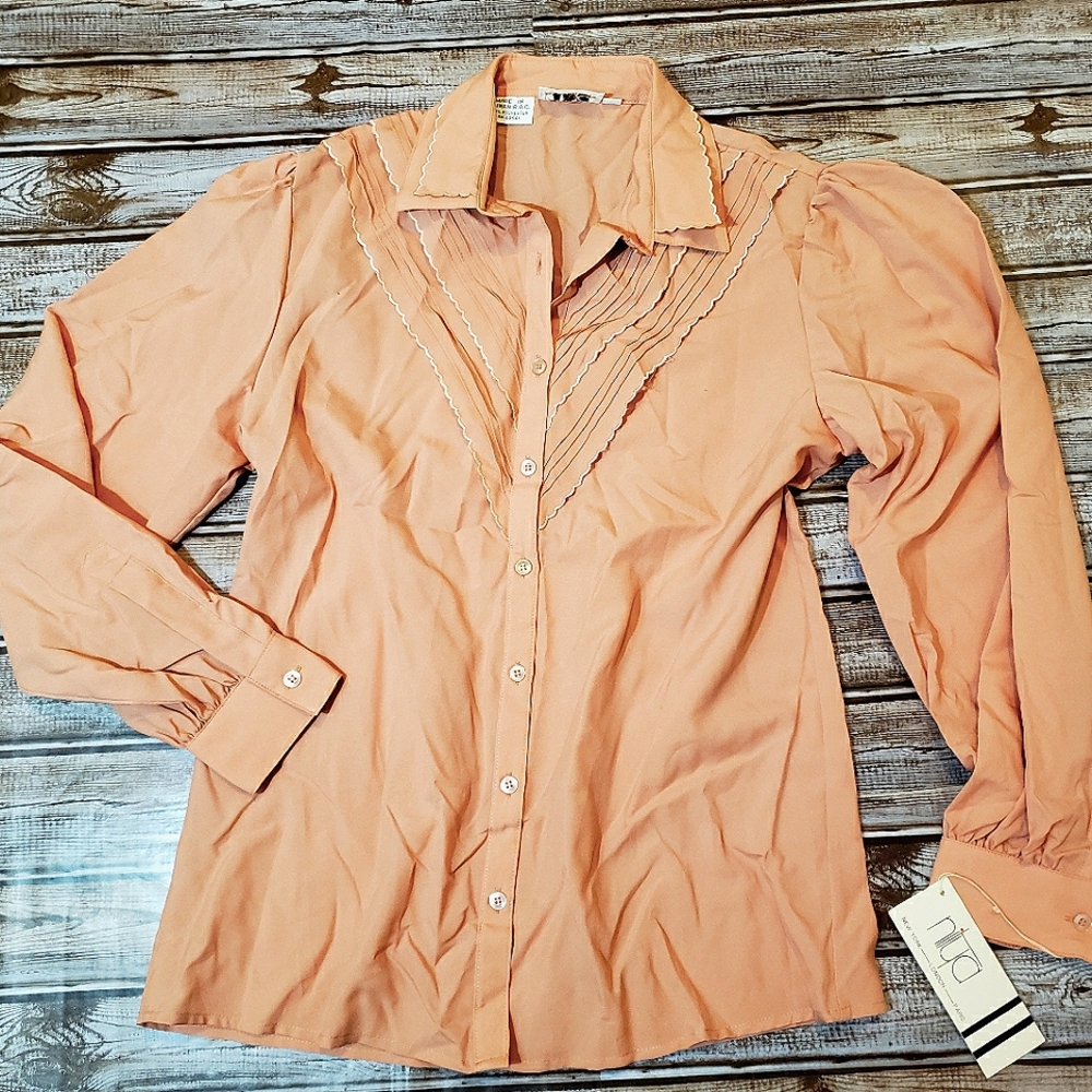 Vintage Nitya Blush Blouse Vintage Size 7/8 Deadstock Prairie Style